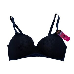 Maidenform Wireless Bra Navy Blue Full Coverage Comfort Set In Frame‎ 38C New